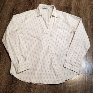 Bailey 44 Striped Asymmetrical White Shirt
